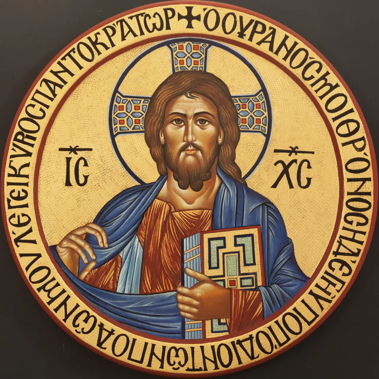 Hand-painted icon of Christ Pantocrator