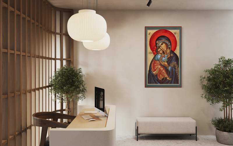 Reception — Icon behind the front desk.