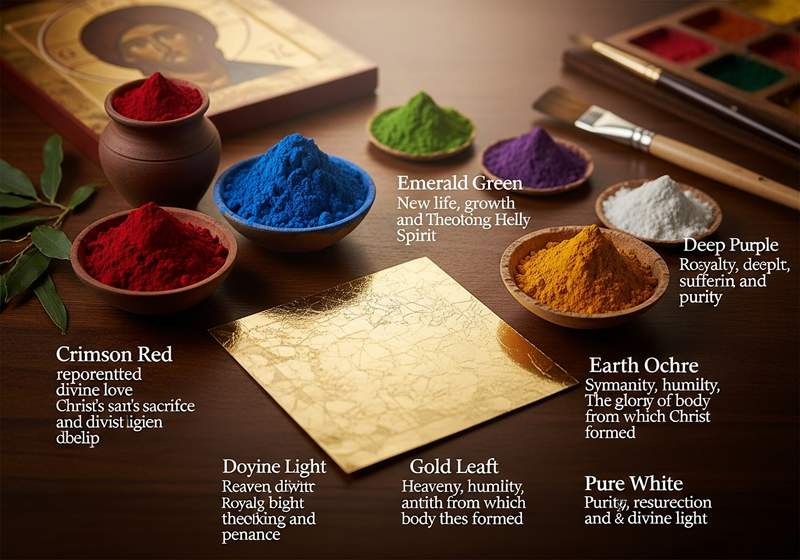 Palette of the symbolic colours of icons