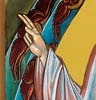 Detail of Lia Galdiolo's icon of the Father: the blessing right hand