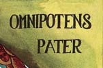 Detail of Lia Galdiolo's icon of the Father: the inscription OMNIPOTENS PATER